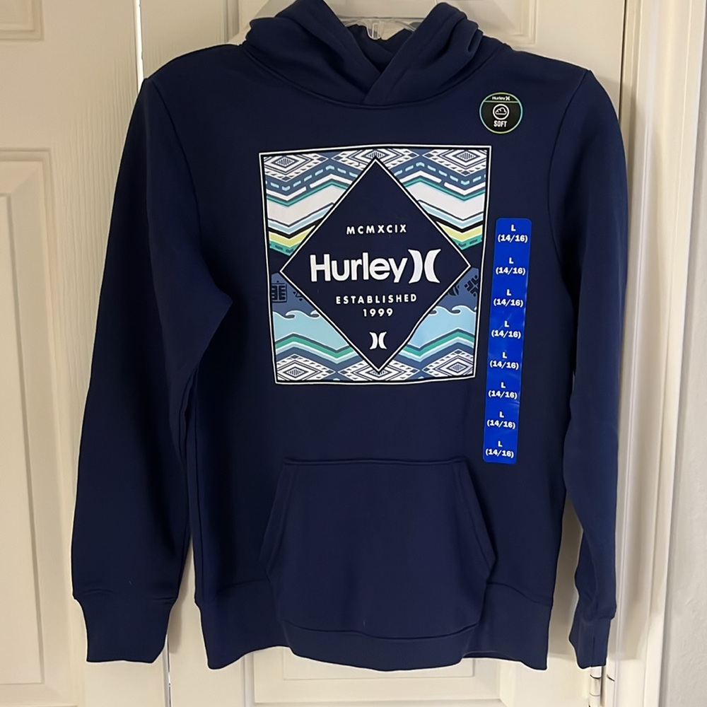 NWT Navy Hurley Hoodie Size Large 14 / 16
